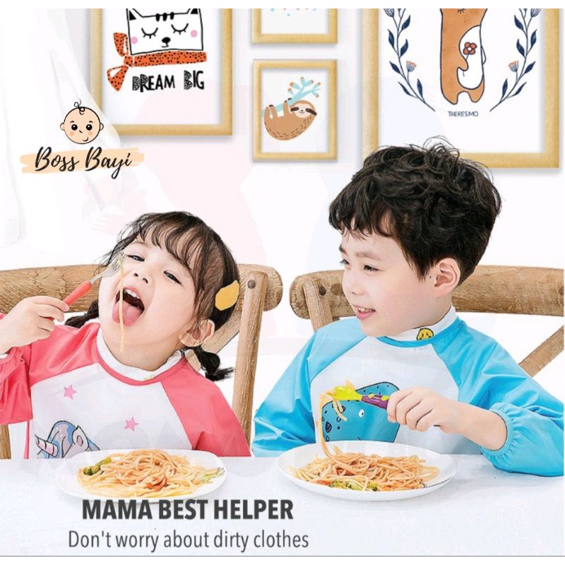 BOSS BAYI - Bib Panjang / Celemek Baju Bayi Anak Waterproof