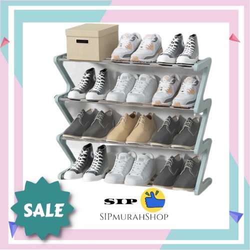 Rak Sepatu Portable ZIGZAG 3 SUSUN Tempat Menyimpan Alas kaki Sandal Sepatu / Lemari simple Minimalis