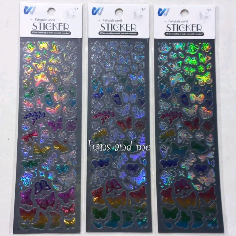 

Sticker Stiker Hologram Kupu Kupu