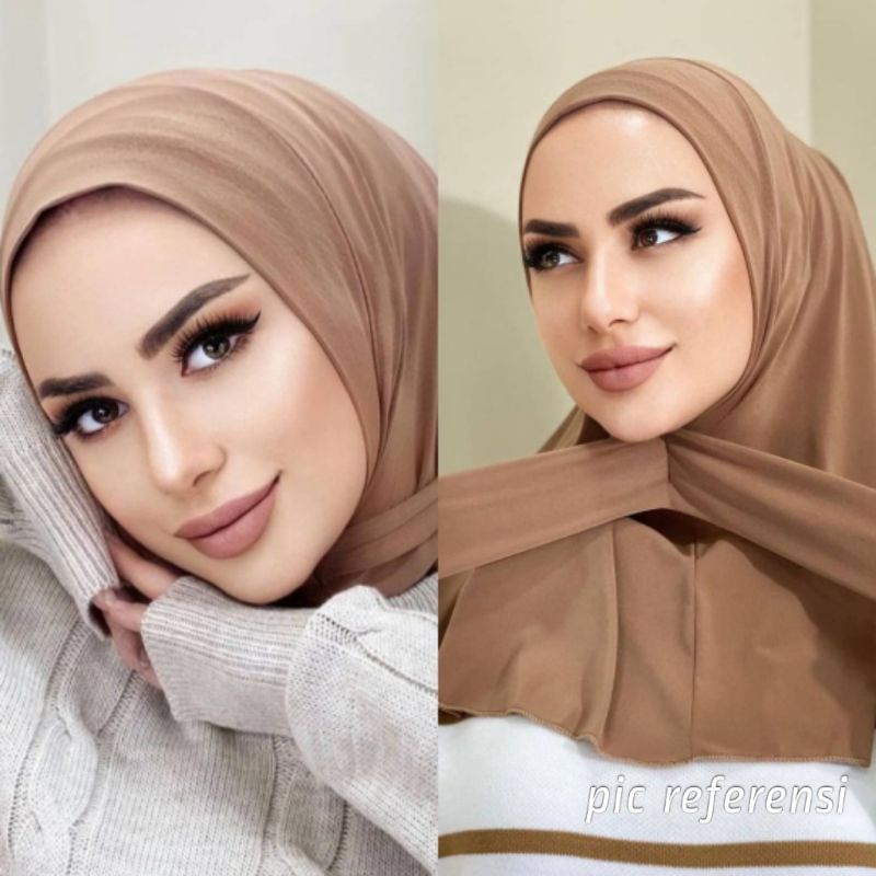 Jilbab WINTER INNER Bergo Bahan Jersey Super / jilbab velcro Hijab Winter inner bergo sporty Jersey / KERUDUNG WINTER SPORT / HIJAB WINTER TALI VELCRO