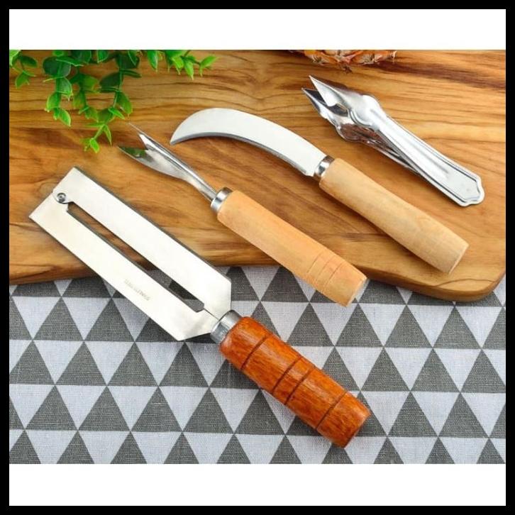 Alat Pengupas Nanas / Pisau / Peeler Nenas , Nanas , Tebu Set Isi 4