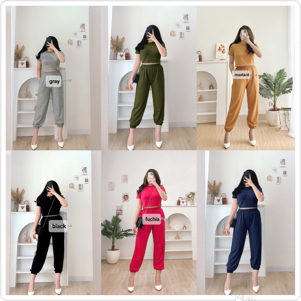 Setelan crop babyterry ST ZOEY One set Korean style terbaru