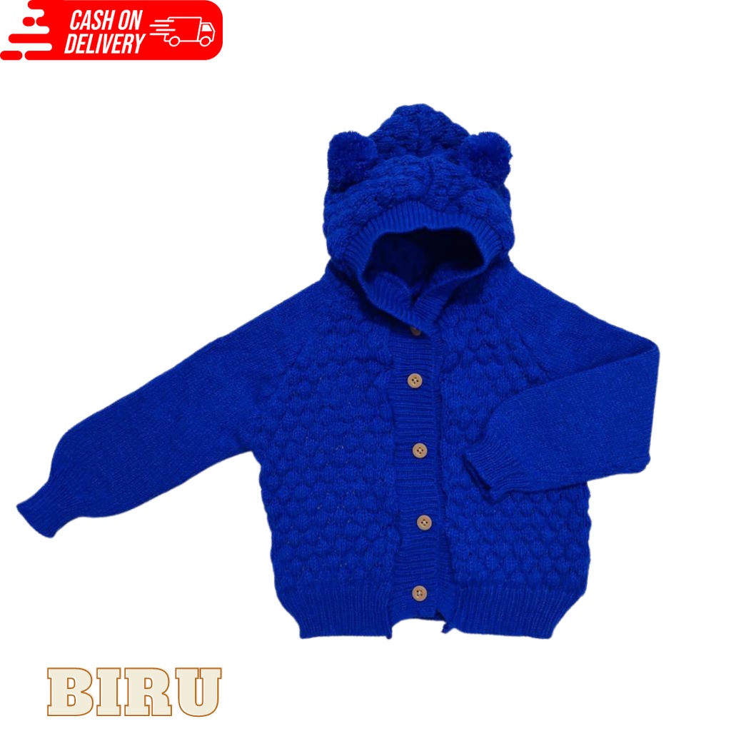 COD Jaket Sweater Rajut Pompom  Bayi 0-6 Bulan Baju Baby Gracia