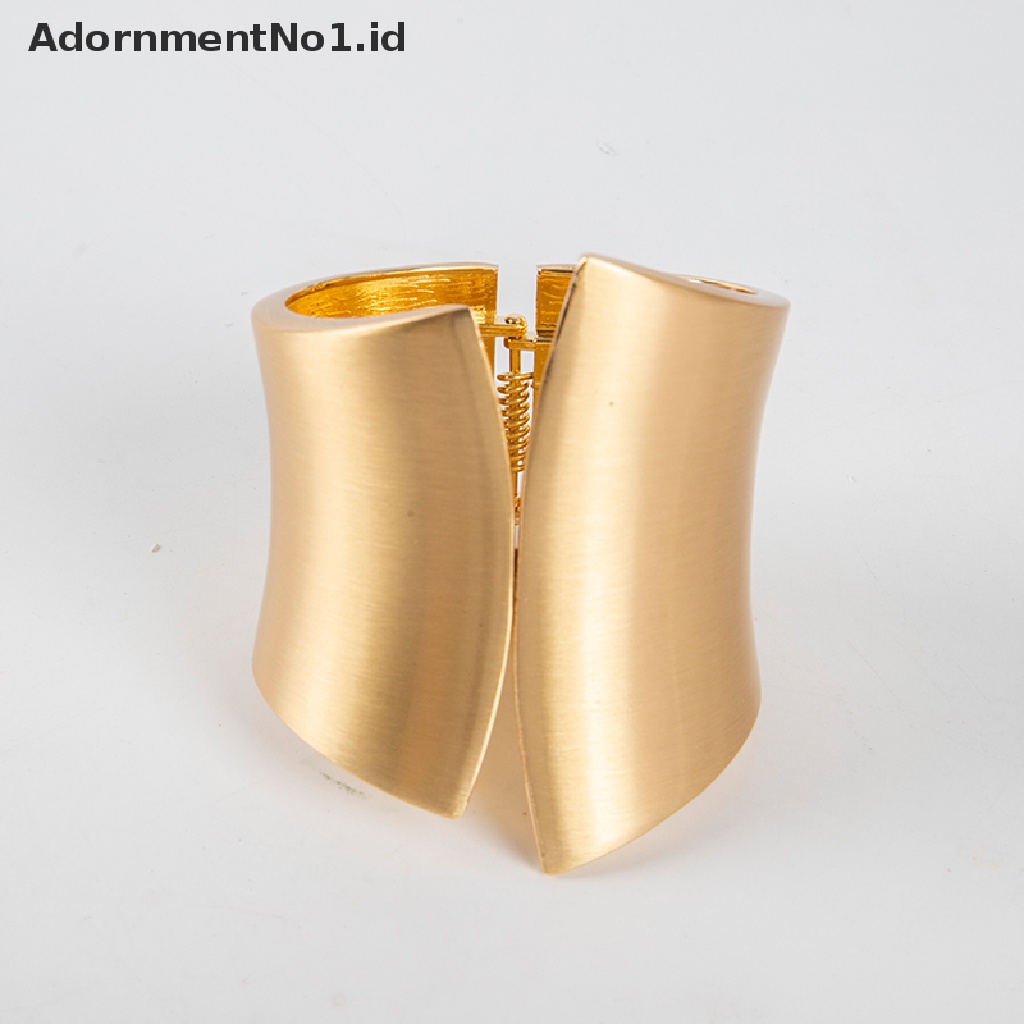 [AdornmentNo1] Gelang Bangles Asimetris Lebar Untuk Wanita Statement Alloy Bangle Jewelry [ID]