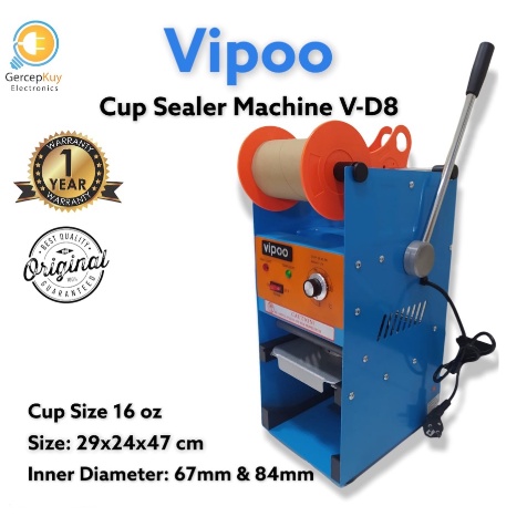 Vipoo Cup Sealer Mesin / Sealing Machine / Press Gelas Plastik 16oz