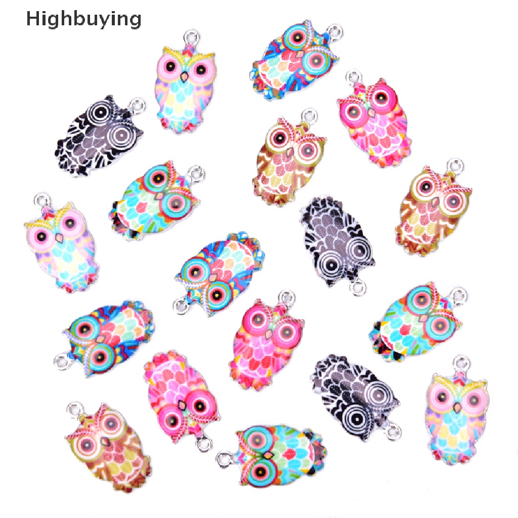 Hbid 2/6Pcs/Set Enamel Alloy Hewan Burung Hantu Ch Liontin Kerajinan DIY Membuat Perhiasan Hadiah Glory