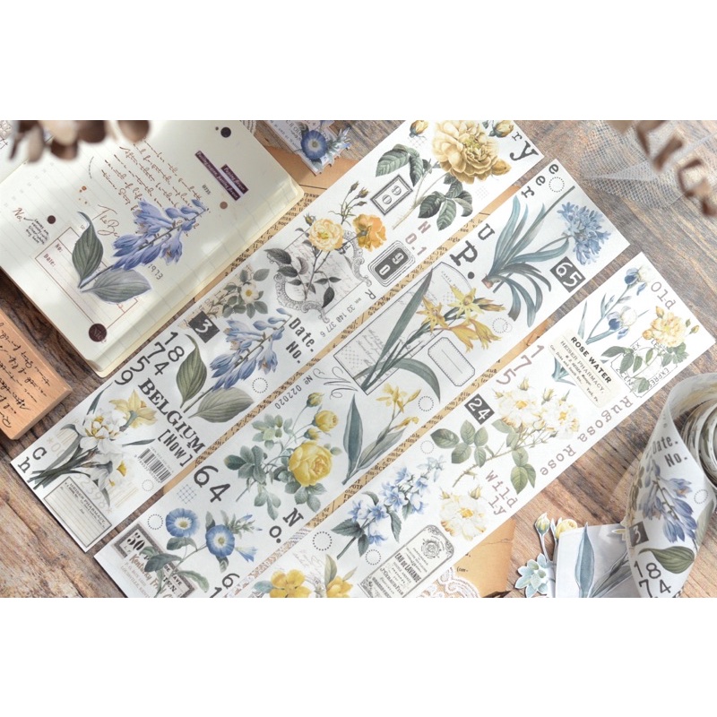 

Little White Flower Name PET Tape