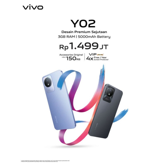 VIVO Y02 RAM 3/32 BARU GARANSI RESMI
