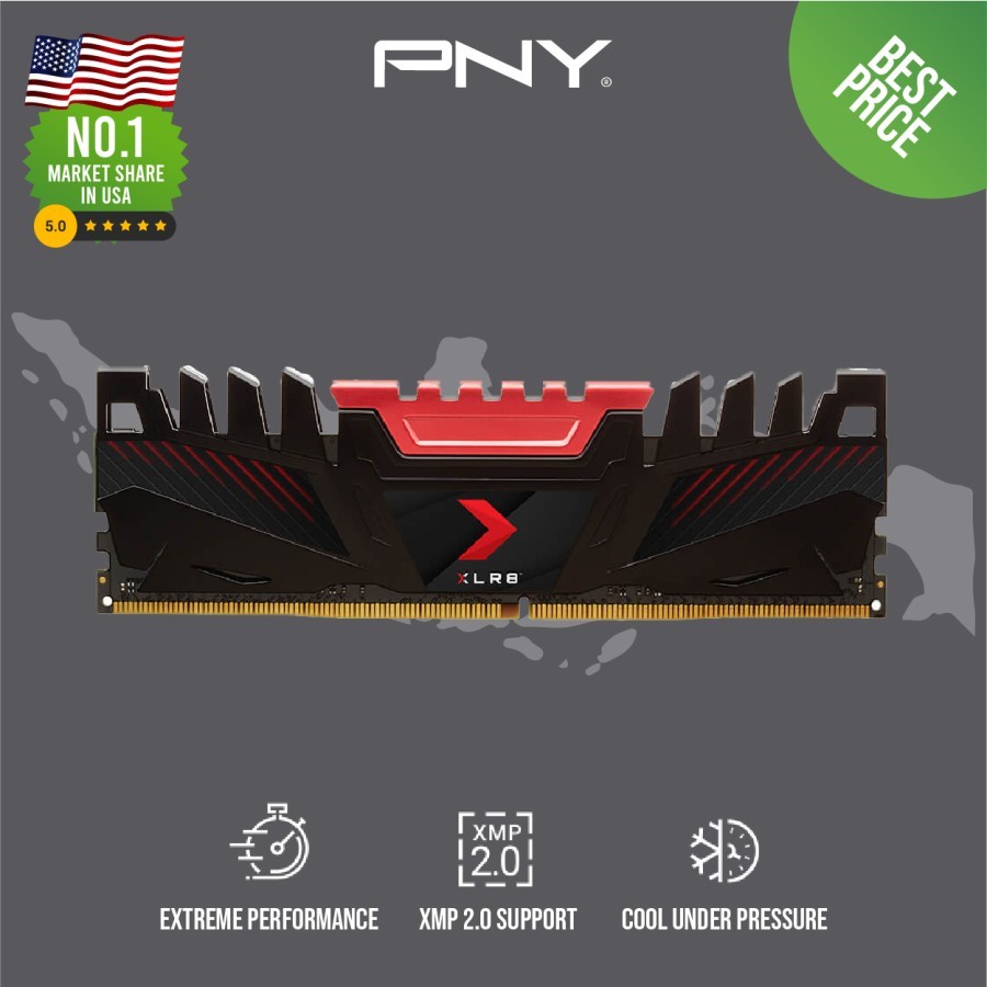 Memory RAM PNY XLR8 16GB DDR4 3200MHz| Longdimm Memory PNY