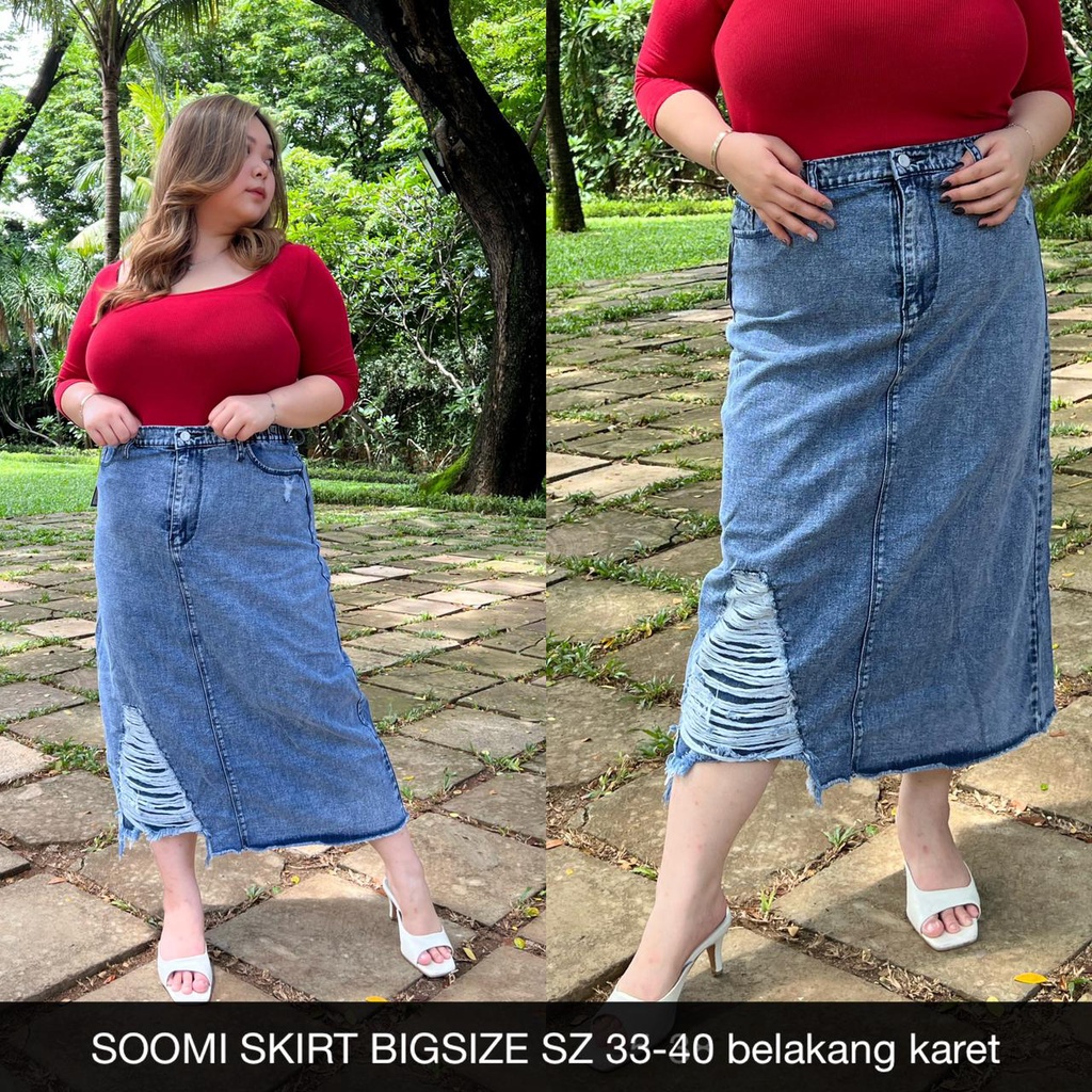 ROK JEANS WANITA SOOMI SKIRT BIGSIZE-SYSCLOTHIER