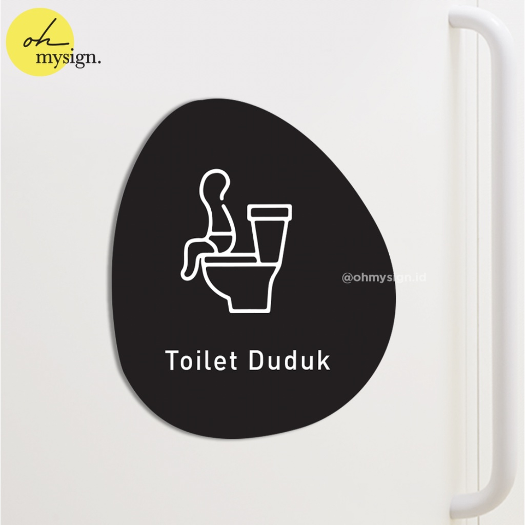 Tulisan Toilet Duduk Sign Board Akrilik Tempel Dinding Papan Acrylic
