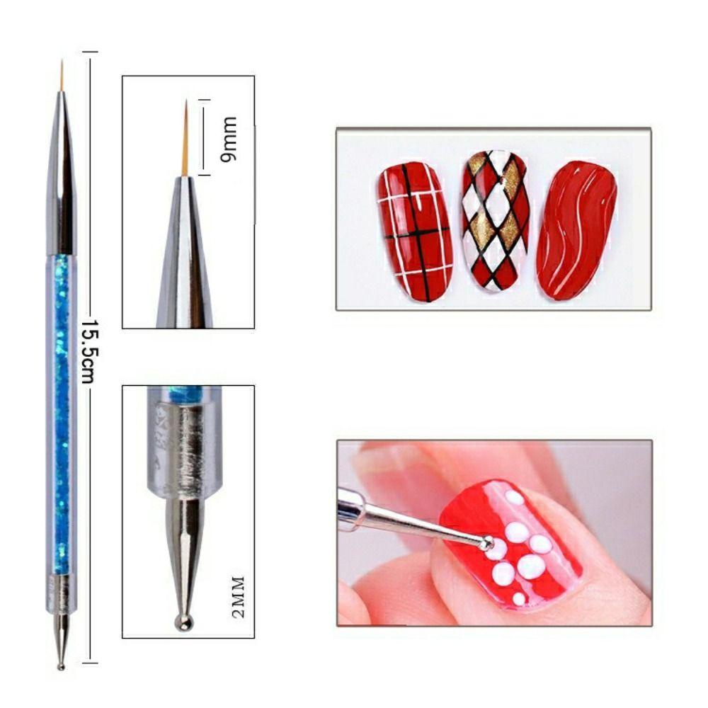 Suyo Nail Art Dotting Pen Dual Manicure Alat Kristal UV Gel Brush Kuas Bunga