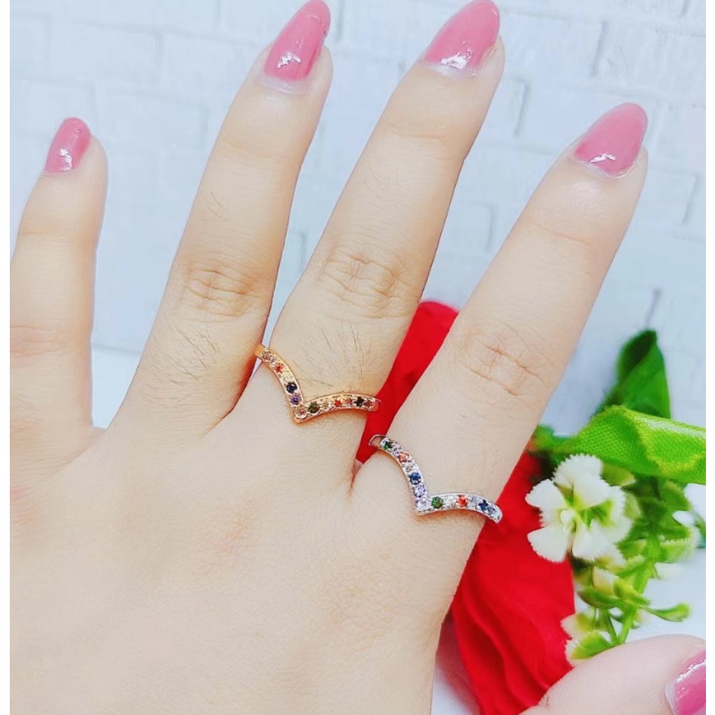 Cincin Xuping Mata Full Lapis Emas Perhiasan Wanita P09/P10