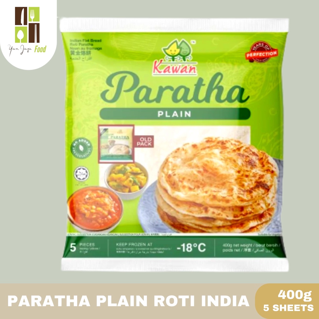 Paratha Plain Roti India/Vegetarian Vegan 400g Isi 5 Lembar