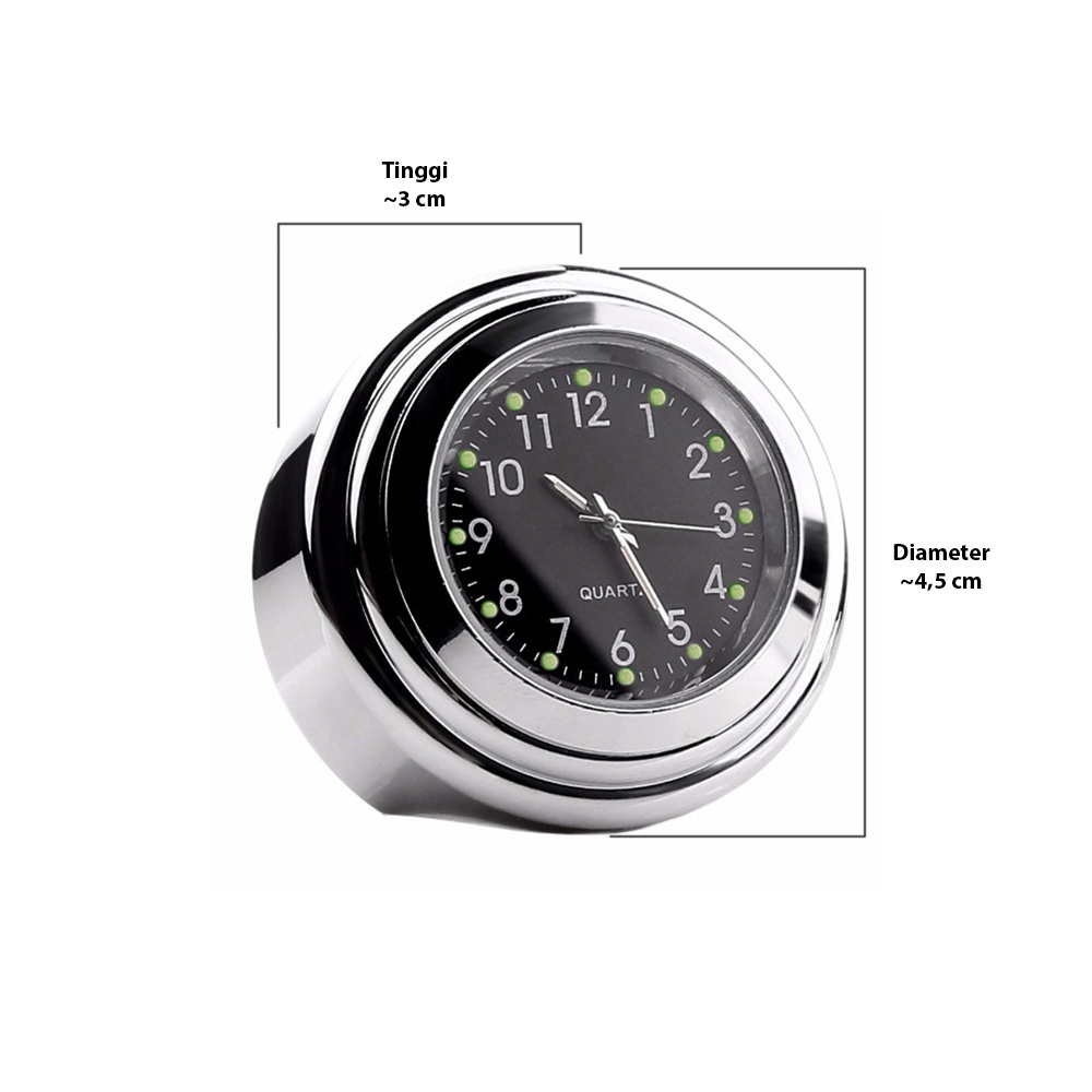 Jam Motor Anti Karat Handlebar Clock Stainless Steel - Silver - OMWS5CSV