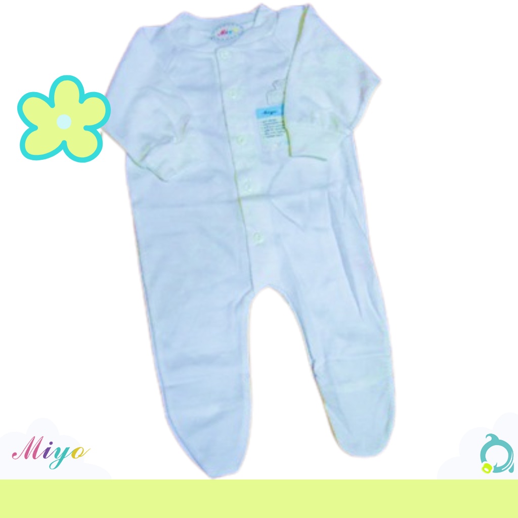 MIYO Baju Kodok Tutup | Buka Kaki | Jumper | Romper Putih Size Newborn (1 pcs)