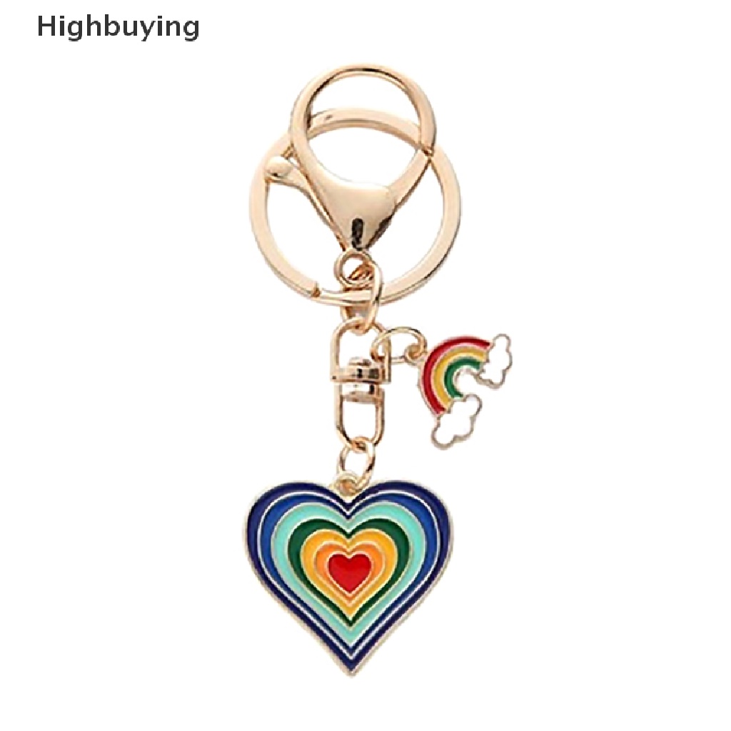 Hbid Multicolor Love Heart Gantungan Kunci Holder Untuk Wanita Trendy Gantungan Kunci Mobil Tas Pendan Glory