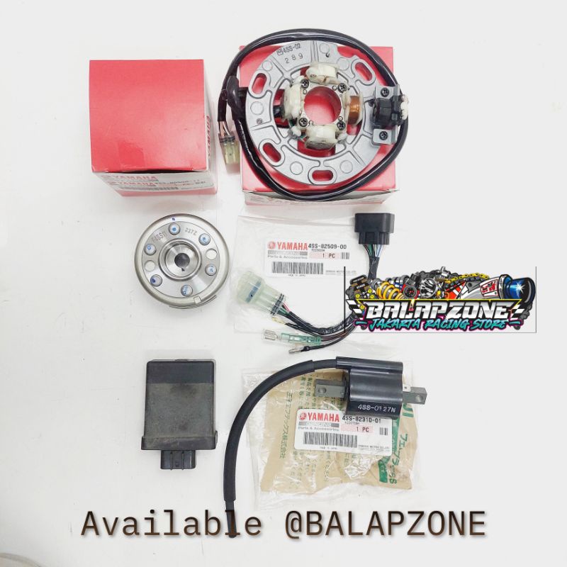 pengapian set yamaha yz125 baru dan CDI 4ss moric copotan original