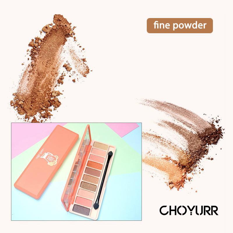 【COD】Eyeshadow Palette Pumpkin Earth Tone / Eyeshadow 10 Warna / Eyeshadow-Highlighter-Blushier / Eyeshadow Pearlescent Matte Tahan Lama-CH