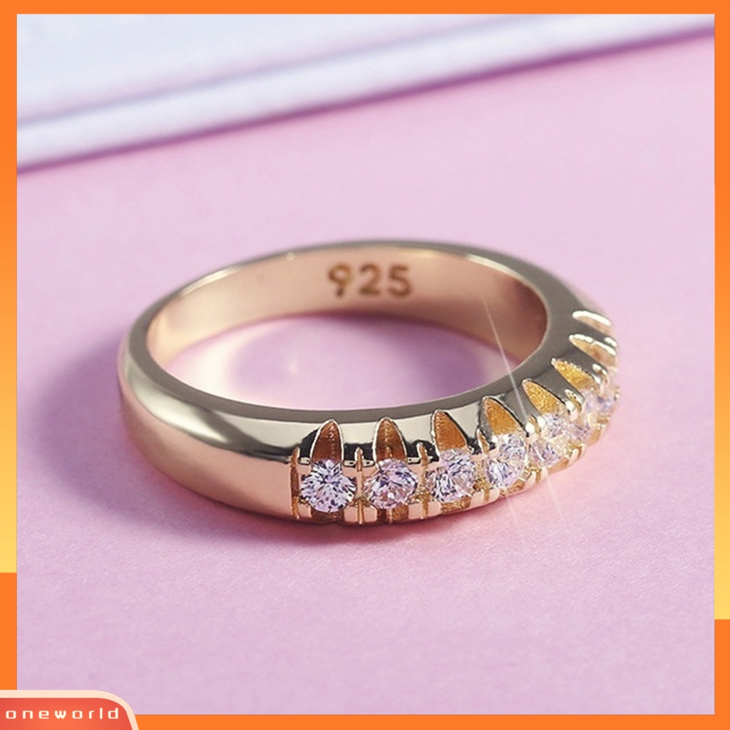 {oneworld} Perhiasan Fashion Wanita Kreatif Jari Dekorasi Alloy Baris Tunggal Geometri Cincin Untuk Pernikahan