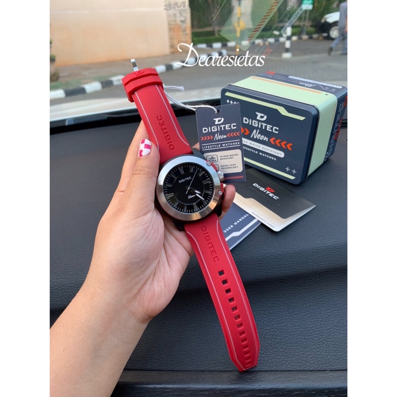 Jam Tangan Digitec Neon Original Tali Merah