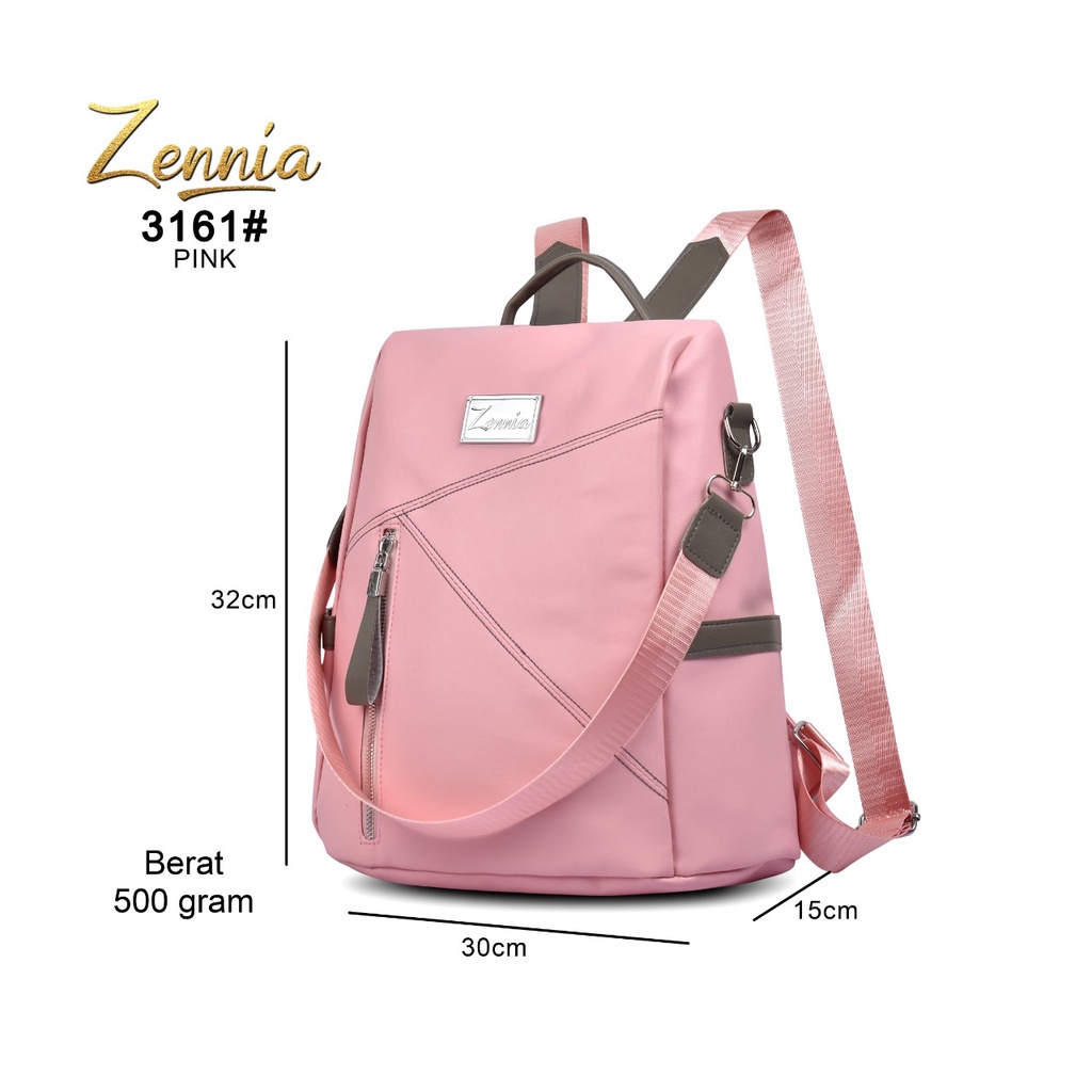 Tas Ransel Wanita Antil Maling Tas Kulit Zennia 3161 Tas Punggung Tas Laptop Tas Sekolah Backpack Kuliah