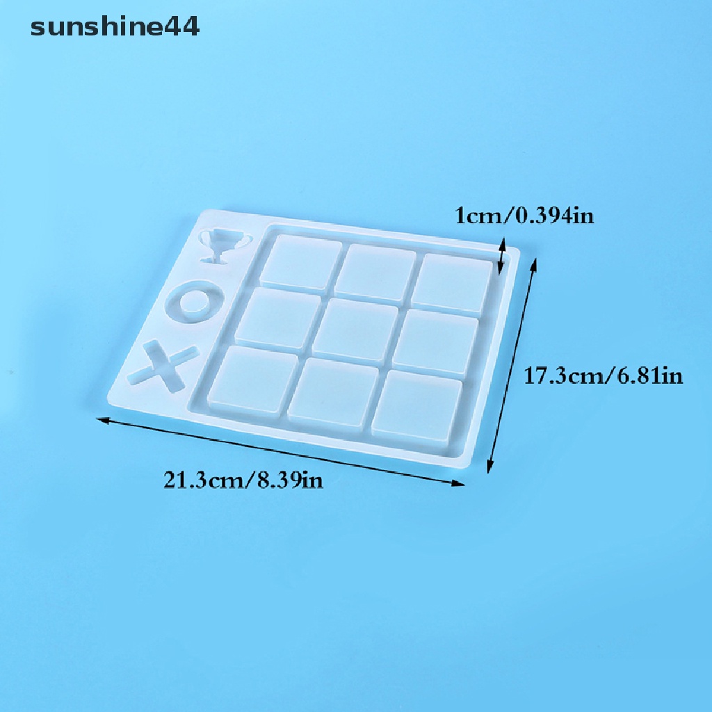 Sunshine 1Pc Kecil Tic Tac Toe OX Cermin Permainan Catur Silikon Casg Cetakan Alat Perhiasan.