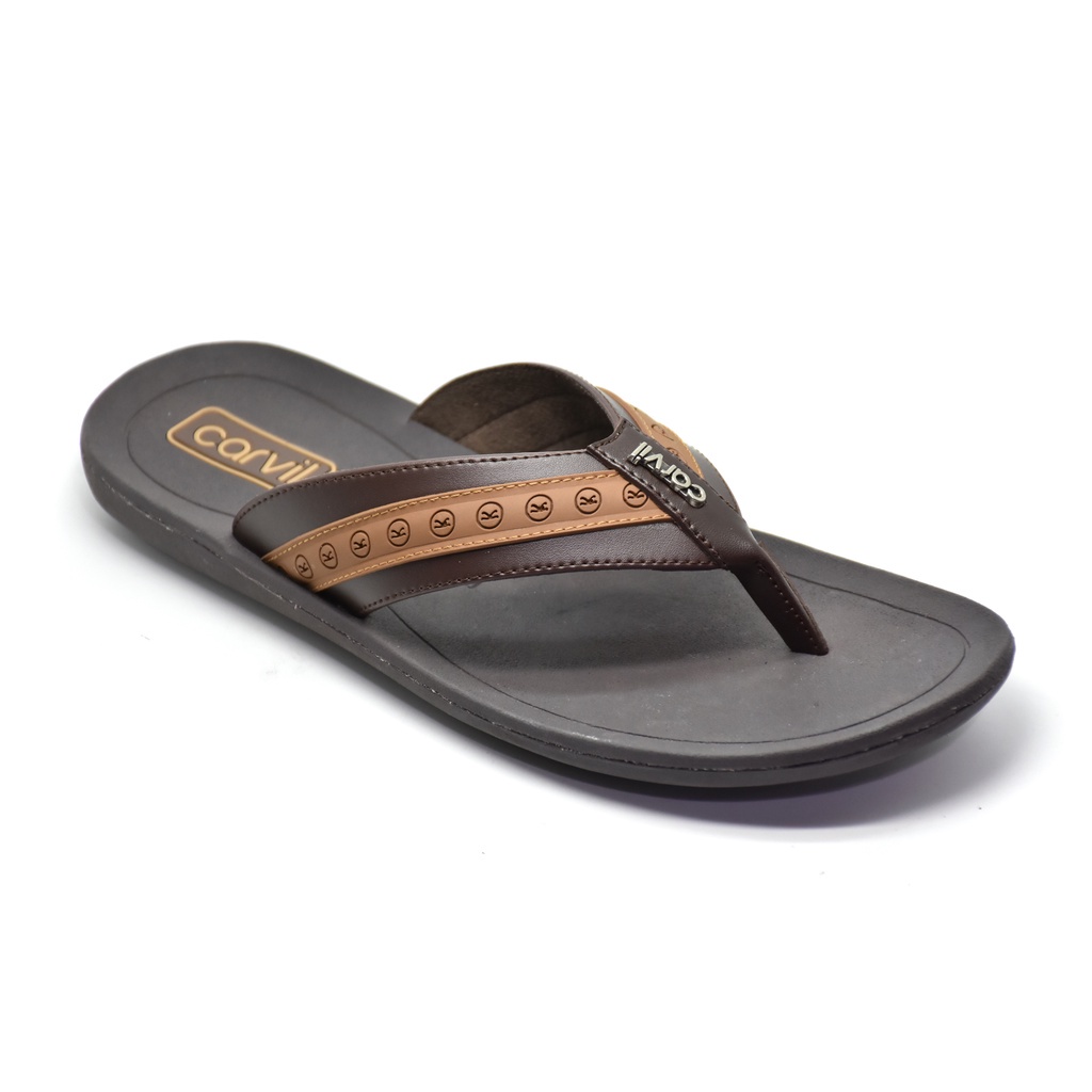 Carvil Armani 01 M Sandal Jepit Casual Pria Dark Brown _A113
