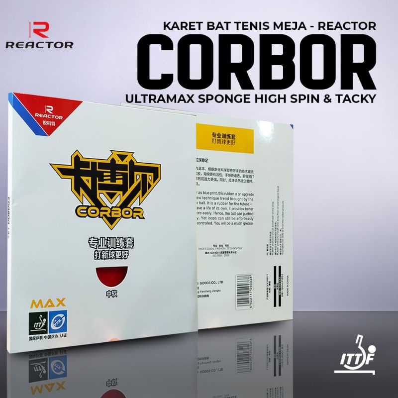 KARET TENIS MEJA REACTOR CORBOR ORIGINAL