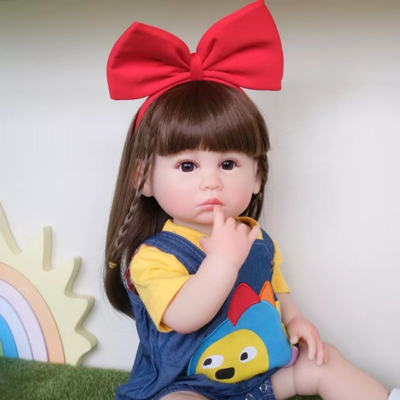 Ready depan New Face Boneka Reborn Premium 55cm full Cewek Diam