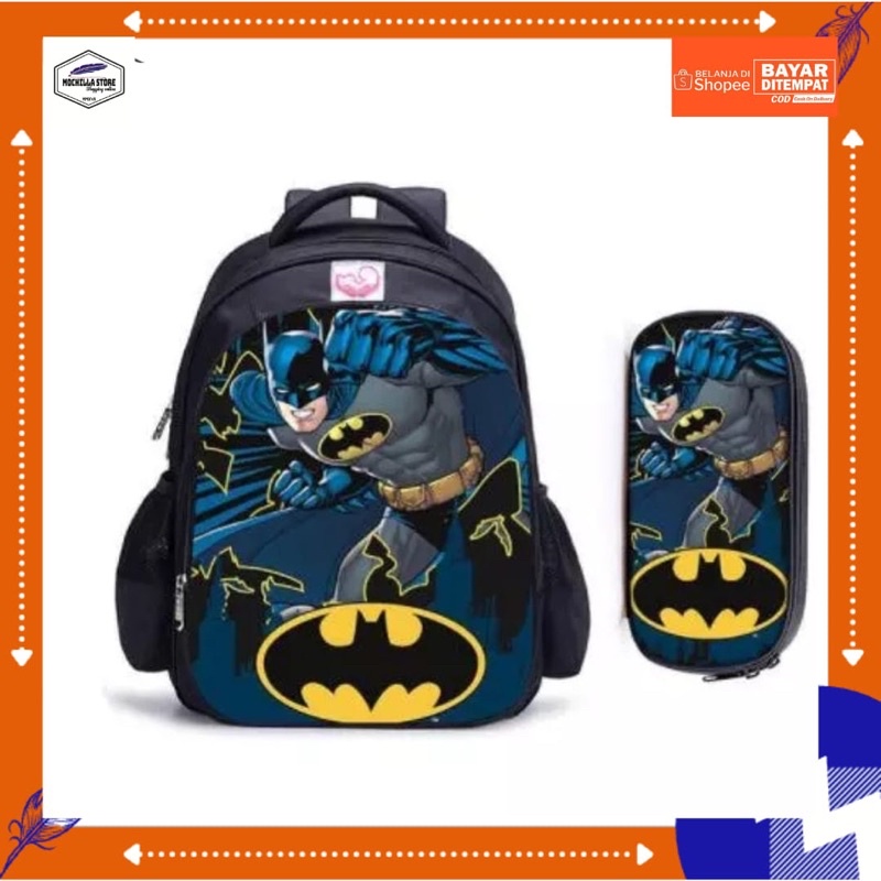 Tas Sekolah Anak TK - SD Tas Karakter Superhero Batman - MOCHILLASTORE - Tas Anak Laki-Laki