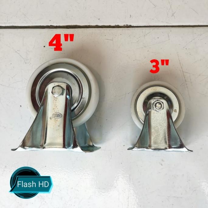 Roda karet Nylon /roda trolley/roda etalase lori plat MATI flashar66 Kualitas Baik