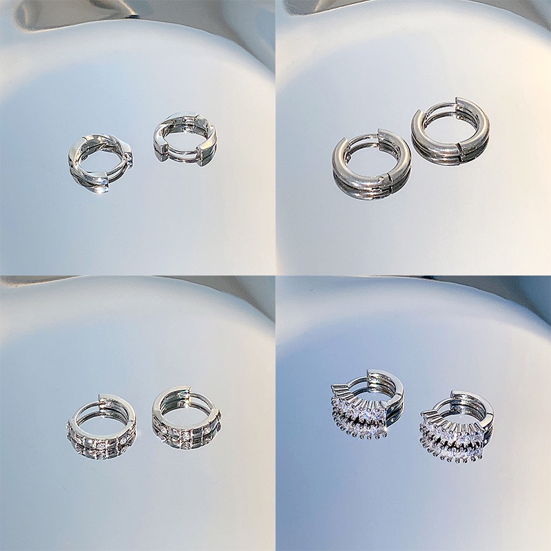 Korea Y2K Perak Anting Mutiara Untuk Wanita Hypoallergenic Emas Kristal Hoop Earring Perhiasan Aksesoris