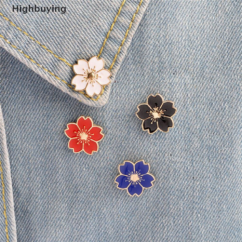 Hbid 5PCS Enamel Bunga Bros Pin Baju Kerah Pin Korsase Lencana Wanita Perhiasan Hadiah Glory