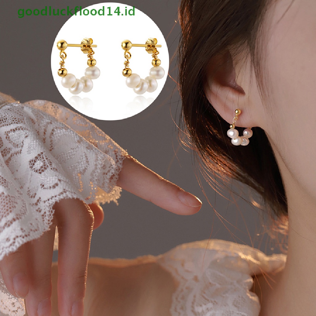 [GOOGFOUR] 1pasang Retro Baroque Pearls Menjuntai Anting Untuk Wanita Elegan Korea Sederhana Perhiasan Aksesoris Pesta Pernikahan [TOP]