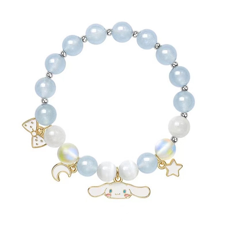 Gelang Tali Kristal Desain Cinnamoroll Dog Untuk Hadiah Ulang Tahun Wanita