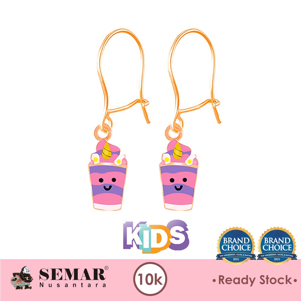 Anting Emas Anak Colour Bouba Unicorn Gold 10K Semar Nusantara