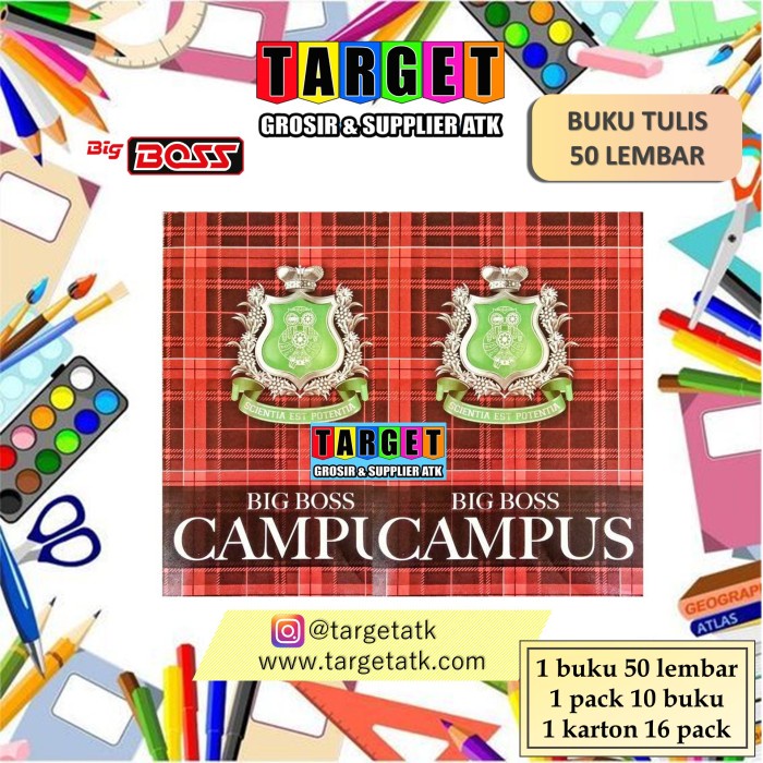 

BUKU TULIS CAMPUS BIG BOSS 50 LEMBAR / BBO 50 (10 buku)