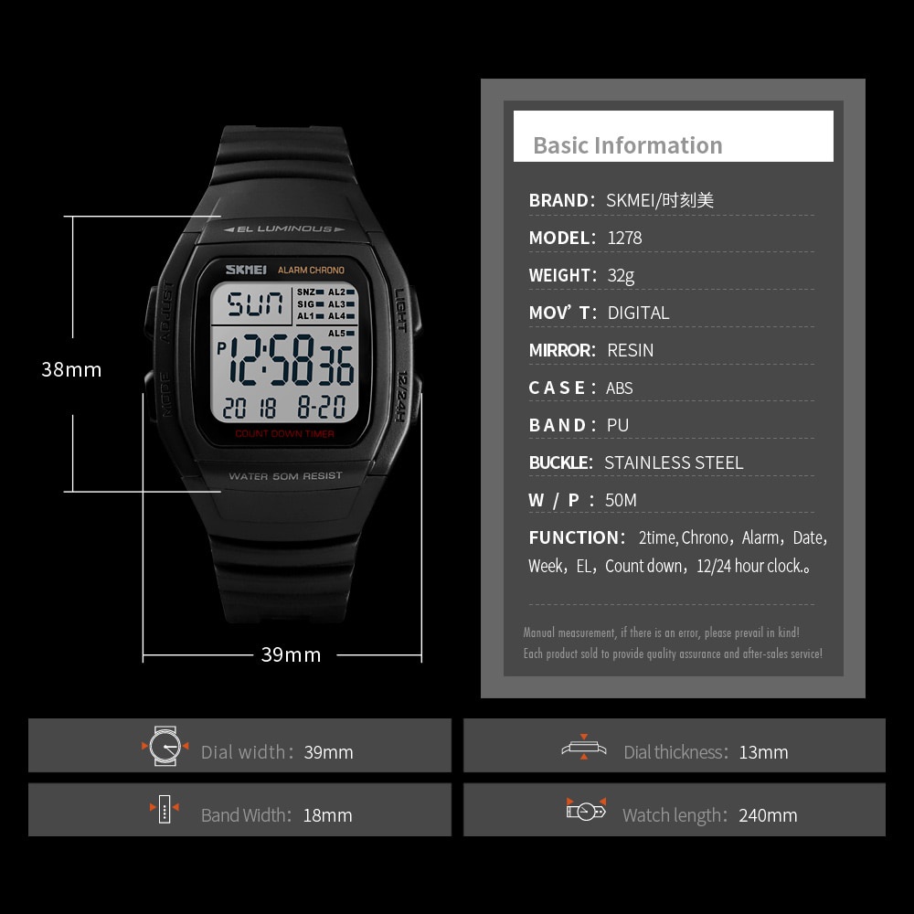 SKMEI Jam Tangan Digital Pria - 1278