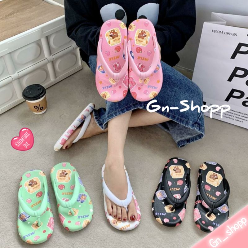 Sandal Jepit Wanita Simpel Miniso Terlaris New Breslin JF2202-A1