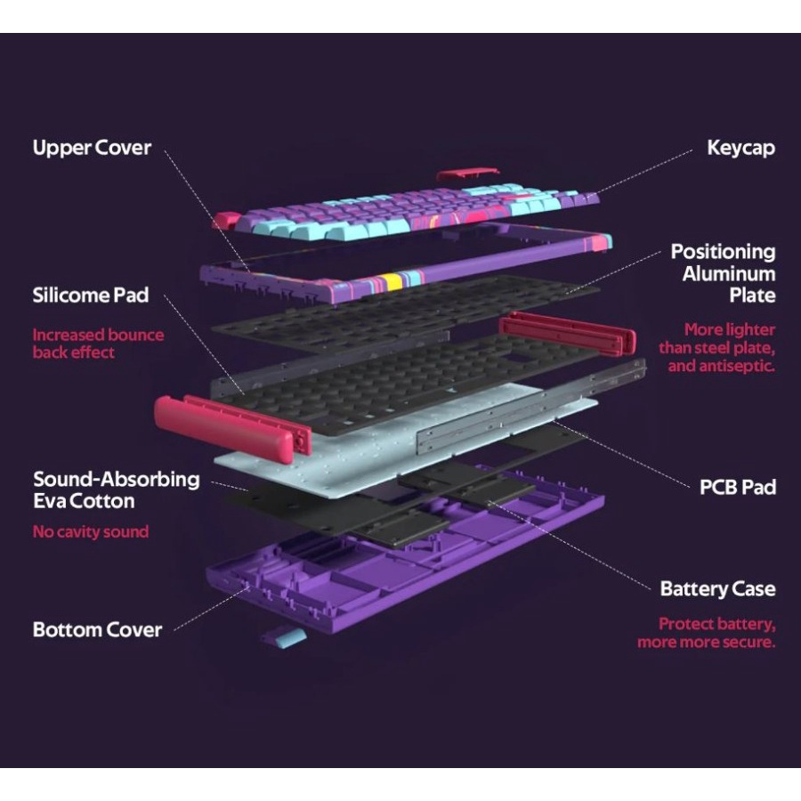 DUSTSILVER CYBERPUNK PRO TKL RGB Backlit Hot-swappable Keyboard