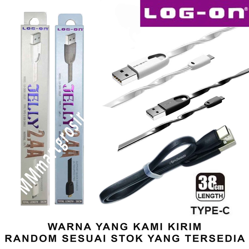 Log-On / Data Cable Handphone / Kabel Data Jelly 2.4A / Charger LO CB50