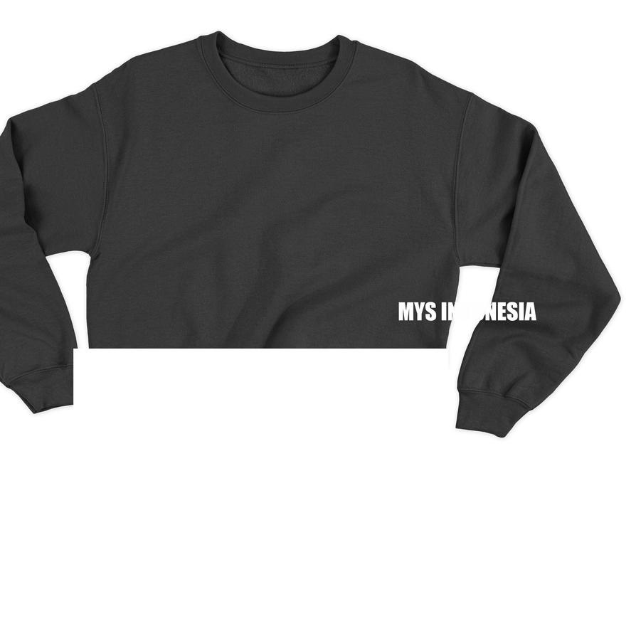 Hot MYS INDONESIA - Crop Basic Sweater Polos Hitam ジ
