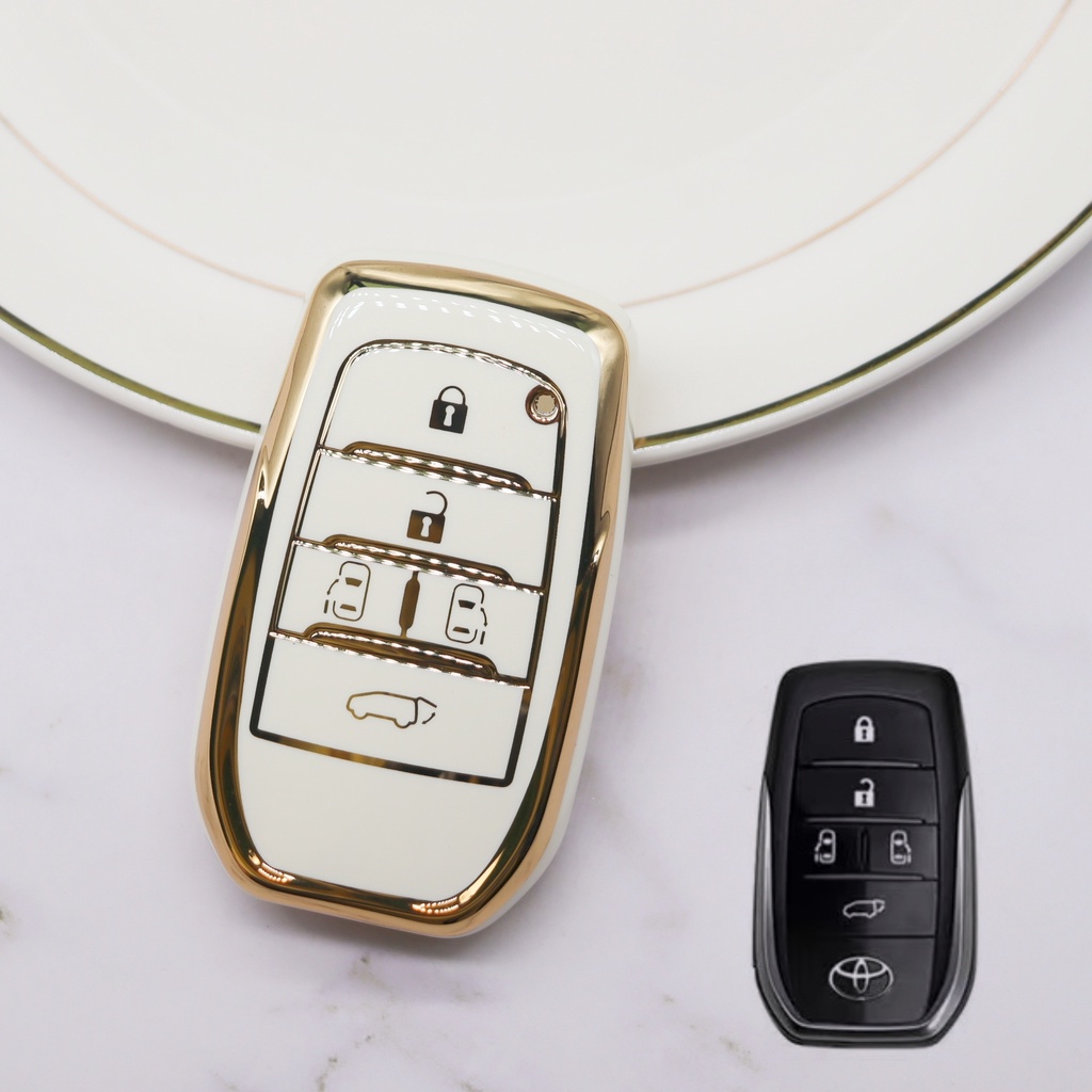 Untuk Toyota Chrome Refleksi TPU Penutup Kunci Mobil Untuk CAMRY HILUX REVO INNOVA FORTUNER LAND CRUISER HILUX RAV4 Perodua