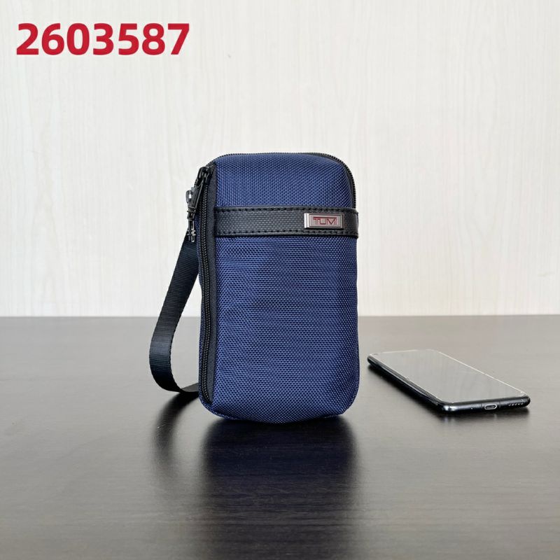 Tas  Tumi Selempang Alpha 3 Small Crossbody Pouch Free Embos Biru Blue Slempang Bahu Slingbag Sling 