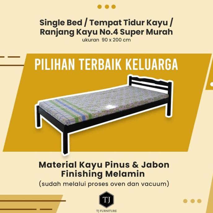 MURAAAAHH.. RANJANG / TEMPAT TIDUR KAYU / SINGLE BED KAYU NO 4 UK 90 H545YT2HY