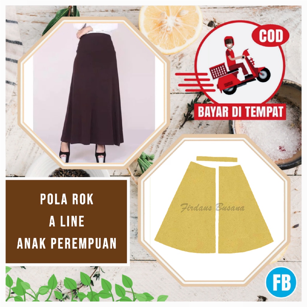 【COD】Pola Rok A Line Anak Perempuan | Pola Instan Rok | Pola Jiplak Rok | Pola Jahitan Lengkap Firda