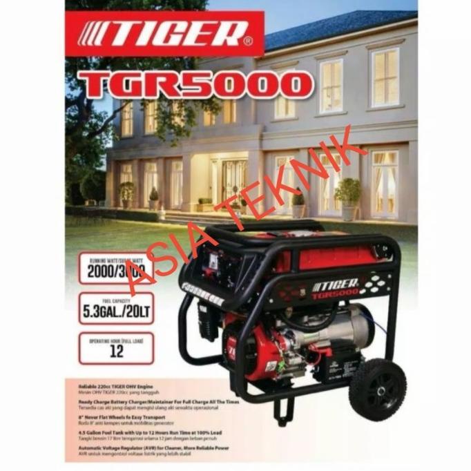 Genset 3000 watt.. Gasoline TGR 5000 Tiger