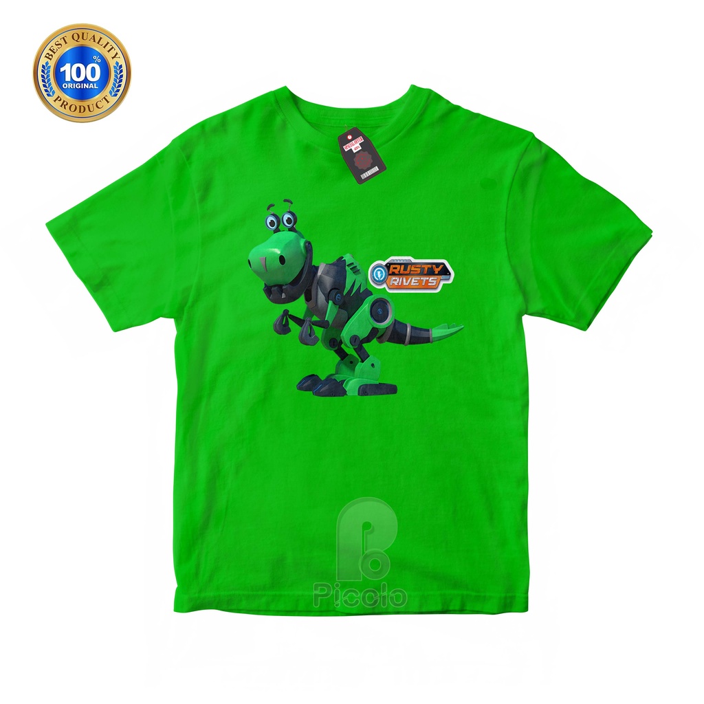 (FREE NAMA) BAJU KAOS ATASAN ANAK MOTIF KARTUN RUSTY RIVETS UNISEX Bahan COTTUN