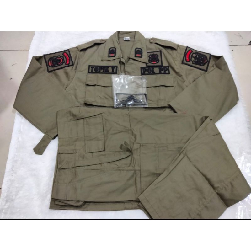 setelan PDL Satpol pp Polos bahan Amerikan drill best seller